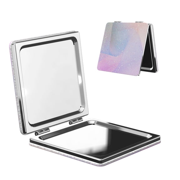 Kdxio Rainbow Unicorn Party Pocket Mirror, 1X/2X Travel Makeup Mirror 2-Sided Folding Small Mirror Portable Double-Sided Magnifying Cosmetic Mirror for Gift-Square