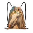 thumbnail image 1 of Kdxio Rainbow White Horse Print Drawstring Backpack Bag,Waterproof Draw String Back Sack, Gym Drawstring Bags Swim Bag For Unisex, 1 of 1