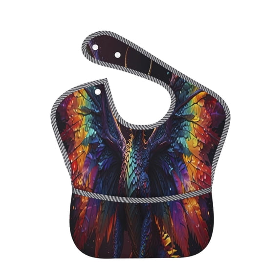 Kdxio Rainbow Wings Majestic Dragon Bibs For Babies, Baby Bibs for Eating, Toddler Bibs, Waterproof Bibs, Feeding Bibs, for Toddlers, Boys, Girls