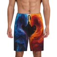 thumbnail image 1 of Kdxio Red And Blue Abstract Print Mens Sleep Shorts Bottoms Soft Comfy Pajama Wear Pants with Drawstring Pockets, 1 of 5