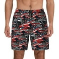 thumbnail image 1 of Kdxio Red And Blue Cars Print Men's Swim Trunks with Compression Liner 7 Inch Inseam Quick Dry Swim Shorts, 1 of 7