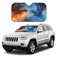 thumbnail image 1 of Kdxio Red And Blue Fire Dragon A Print Windshield Sun Shade, Foldable Sun Blocker for Car,Truck,SUV Automotive Interior Sun Protection,Reflective Shade for Front Windshield(Medium), 1 of 6