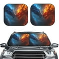 thumbnail image 1 of Kdxio Red And Blue Fire Dragon E Print 2-Piece Sun Shade Front Windshield - Foldable Car Front Window Sunshades for Most Sedans SUV Truck, 1 of 6
