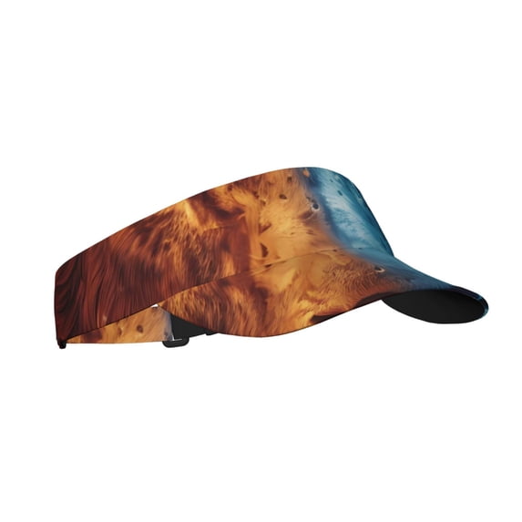 Kdxio Red And Blue Fire Lion Print Sun Visor Hat Golf Visor Adjustable Velcro Outdoor Sports Cap for Men Women