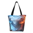 thumbnail image 1 of Kdxio Red And Blue Fire Mountains Women Reusable Grocery Bags Foldable Ripstop,Reusable Shopping Bags for Shopping,Gym,Gift, 1 of 5