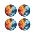 thumbnail image 1 of Kdxio Red And Blue Waves Funny Coasters,4 Pcs Leather Coasters,Housewarming Gifts,Protect Furniture from Water Marks Scratch and Damage, 1 of 6