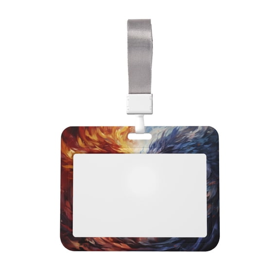 Kdxio Red And White Fire Bird Card Badge Holder Work Badge Sleeve for Office, School, Factory, ID Credit Cards, Driver Licenses and Passes
