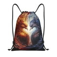 thumbnail image 1 of Kdxio Red And White Fire Bird Print Drawstring Backpack Bag,Waterproof Draw String Back Sack, Gym Drawstring Bags Swim Bag For Unisex, 1 of 5