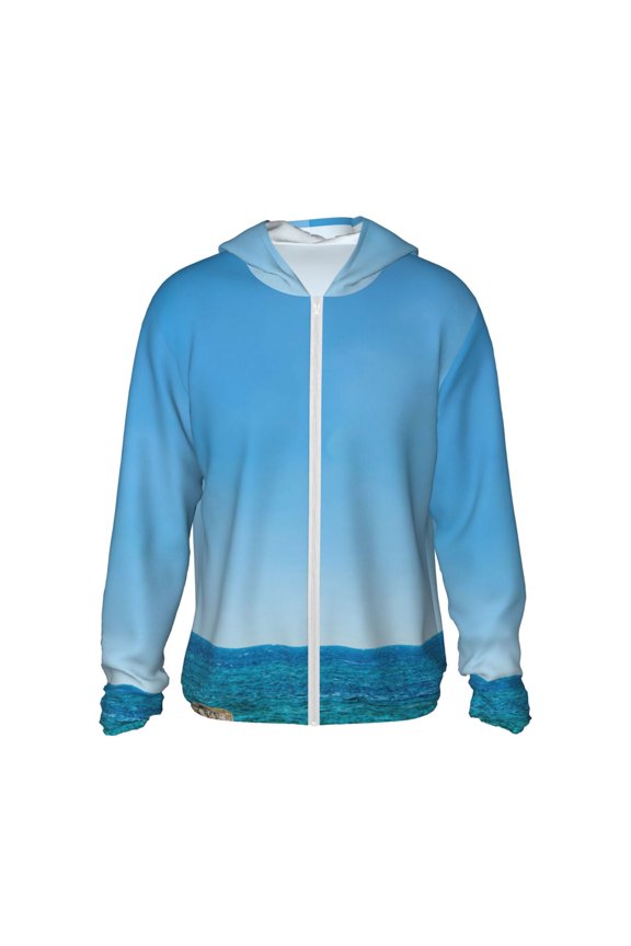 Red And White Lighthouse Print Women Men Sun Protection UPF 50+ Jackets Zip Up Long Sleeve Hoodie Hiking Lightweight with Pockets