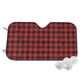 thumbnail image 1 of Kdxio Red Black Plaid Print Windshield Sun Shade,UV Rays and Sun Heat Protection,Sunshade for Car Windshield,Car Shade Front Windshield - Medium, 1 of 6