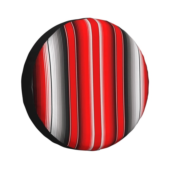 Kdxio Red Black and White Serape Blanket Stripes Tire Cover Wheel Protectors Tyre Covers Weatherproof Wheel Covers Universal Fit for Trailer Rv SUV Truck Camper Travel Trailers-15 inch