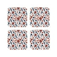 thumbnail image 1 of Kdxio Red Blue Leaves Funny Coasters,4 Pcs Leather Coasters,Housewarming Gifts,Protect Furniture from Water Marks Scratch and Damage, 1 of 8