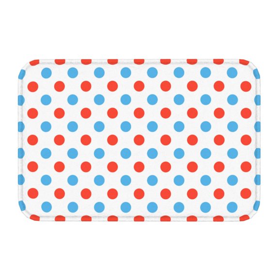 Kdxio Red Blue Polka Dots,16" x 24", Non-Slip Front Door Mats,Outdoor Welcome Mat Washable