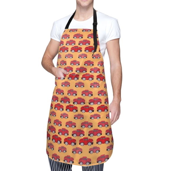 Kdxio Red Cars Apron with Pockets Adjustable Kitchen Aprons for Men Women Waterproof Aprons for Cooking,Drawing,Crafting, Baking Household Cleaning