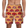 thumbnail image 1 of Kdxio Red Cars Print Men'S Swim Trunks With Compression Liner 7 Inch Inseam Quick Dry Swim Shorts, 1 of 7