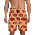 thumbnail image 1 of Kdxio Red Cars Print Mens Sleep Shorts Bottoms Soft Comfy Pajama Wear Pants with Drawstring Pockets, 1 of 7