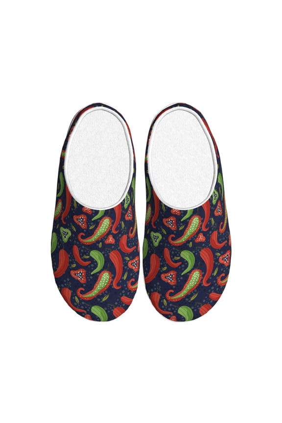 Red Chili Women's Men's Slippers Plush Slip-On House Slipper for Winter Indoor Soft Cushion Non-slip Fluffy Slides Slippers-11