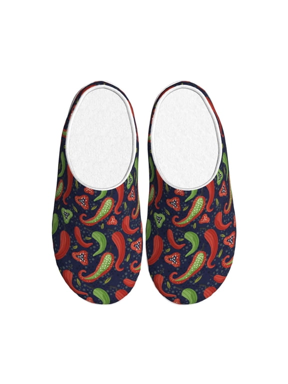Red Chili Women's Men's Slippers Plush Slip-On House Slipper for Winter Indoor Soft Cushion Non-slip Fluffy Slides Slippers-8