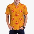 thumbnail image 1 of Kdxio Red Crab Print Men's Short Sleeve Polo Shirt,Midweight Men's Shirt, 1 of 5