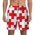 thumbnail image 1 of Kdxio Red Cross 1 Print Men's Swim Trunks with Compression Liner 7 Inch Inseam Quick Dry Swim Shorts, 1 of 5