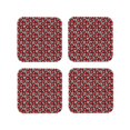 thumbnail image 1 of Kdxio Red Floral Funny Coasters,4 Pcs Leather Coasters,Housewarming Gifts,Protect Furniture from Water Marks Scratch and Damage, 1 of 8