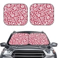 thumbnail image 1 of Kdxio Red Flowers Print 2-Piece Sun Shade Front Windshield - Foldable Car Front Window Sunshades For Most Sedans Suv Truck, 1 of 6