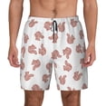 thumbnail image 1 of Kdxio Red Fox Print Men's Swim Trunks with Compression Liner 7 Inch Inseam Quick Dry Swim Shorts, 1 of 7