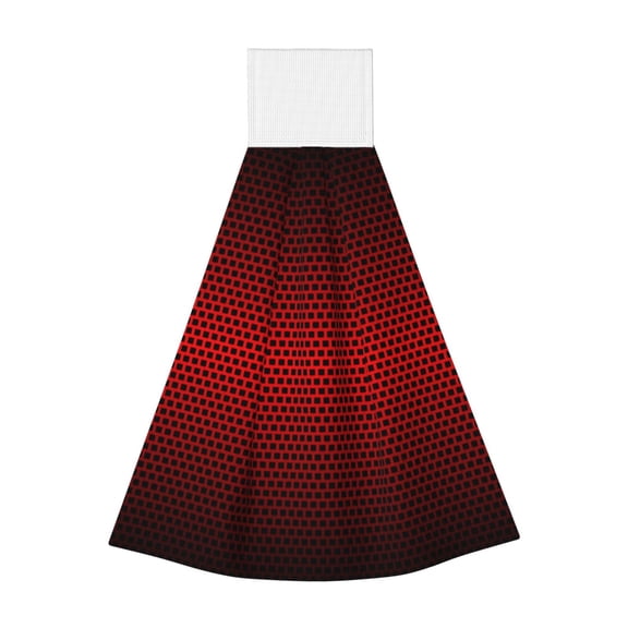 Kdxio Red Geometric Hand Towel with Loop Hanging Towel Absorbent Tie Towels for Kitchen Tea Bar Bathroom Decor