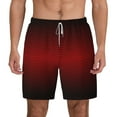 thumbnail image 1 of Kdxio Red Geometric Print Men'S Swim Trunks With Compression Liner 7 Inch Inseam Quick Dry Swim Shorts, 1 of 7