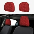 thumbnail image 1 of Kdxio Red Glitter Pattern Print 2 Piece Car Head Rest Covers Set Auto Front/Rear Seats Headrest Cover Universal Fit Most Cars,Sedan, SUV, 1 of 9
