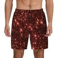 thumbnail image 1 of Kdxio Red Glitter Texture Print Men's Swim Trunks with Compression Liner 7 Inch Inseam Quick Dry Swim Shorts, 1 of 5