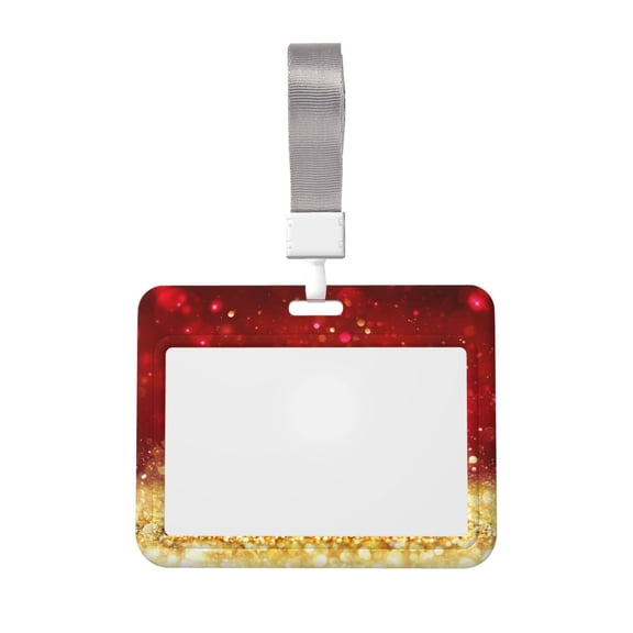 Kdxio Red Gold Glitter Card Badge Holder Work Badge Sleeve for Office, School, Factory, ID Credit Cards, Driver Licenses and Passes