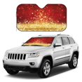 thumbnail image 1 of Kdxio Red Gold Glitter Print Windshield Sun Shade, Foldable Sun Blocker for Car,Truck,SUV Automotive Interior Sun Protection,Reflective Shade for Front Windshield(Medium), 1 of 7