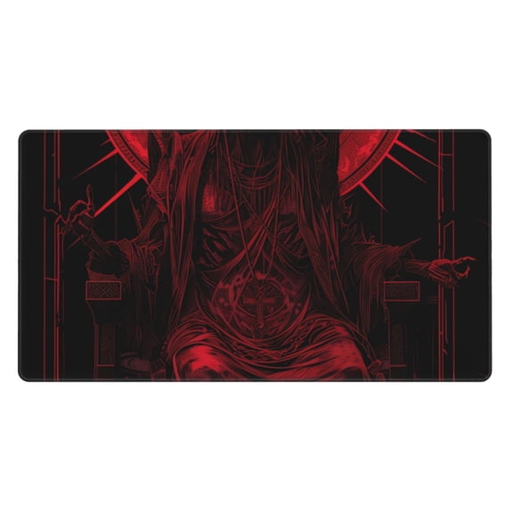 Kdxio Red Gothic Skeleton Throne Print Large Gaming Mouse Pad,Non-Slip Base,Water Resist Keyboard Pad for Gamer,Office & Home,29.5 x 15.8 in