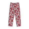 thumbnail image 1 of Kdxio Red Hawthorn Print Men's Sleep Pajama Pant Lounge Pants with Pockets, 1 of 8