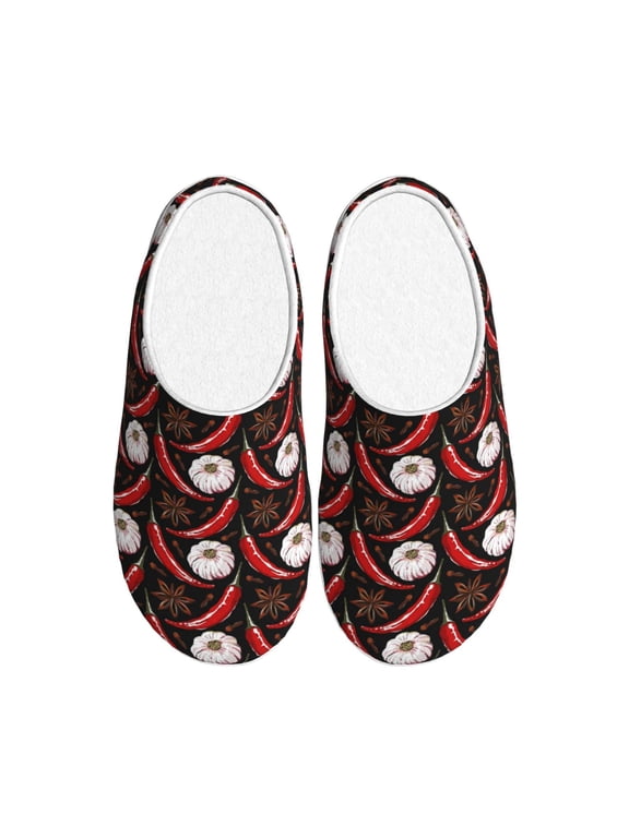 Red Hot Chili 1 Women's Men's Slippers Plush Slip-On House Slipper for Winter Indoor Soft Cushion Non-slip Fluffy Slides Slippers-13