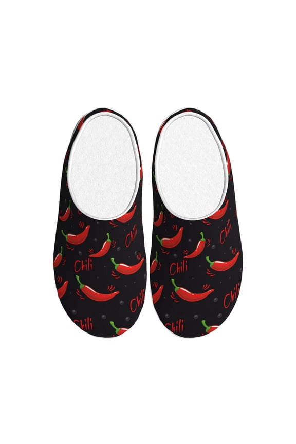 Red Hot Chili Women's Men's Slippers Plush Slip-On House Slipper for Winter Indoor Soft Cushion Non-slip Fluffy Slides Slippers-11