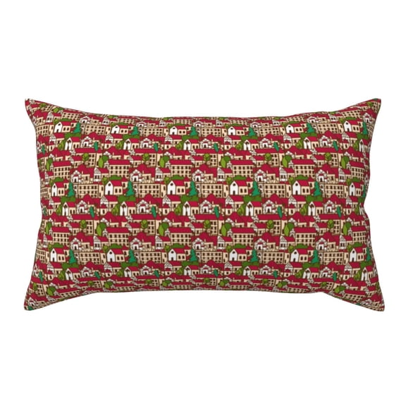 Kdxio Red Houses Pattern Pillowcase with Envelope Closure,20" x 36" Pillow Cases,Gifts for Men or Women-No pillow