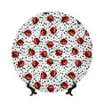 thumbnail image 1 of Kdxio Red Ladybugs On Black Dotted Bone China Decorative Plate Ceramic Decorative Plate for Home Office Wall Stand Decorative Plates for Home Bedroom-7in, 1 of 6