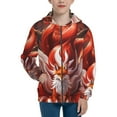 thumbnail image 1 of Kdxio Red Leaf Flame Fox Pattern Kids Boys Girls Zip Up Hoodie 3D Printed Hooded Sweatshirt Hoody Coat with Pocket 7-12 Y-Medium, 1 of 6