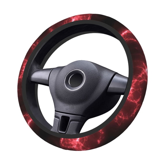 Kdxio Red Line Print Elastic Stretch Steering Wheel Cover,Auto Steering Wheel Cover,15 Inch Anti-Slip,Warm in Winter and Cool in Summer,Fit Suvs,Vans Cars,Trucks