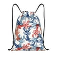 thumbnail image 1 of Kdxio Red Lobster Print Drawstring Backpack Bag,Waterproof Draw String Back Sack, Gym Drawstring Bags Swim Bag For Unisex, 1 of 1