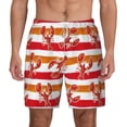 thumbnail image 1 of Kdxio Red Lobster Print Men'S Swim Trunks With Compression Liner 7 Inch Inseam Quick Dry Swim Shorts, 1 of 7