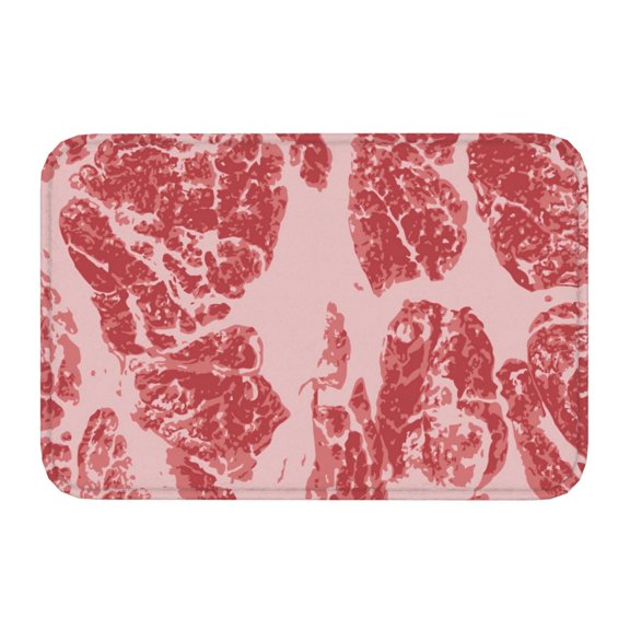 Kdxio Red Meat,16" x 24", Non-Slip Front Door Mats,Outdoor Welcome Mat Washable