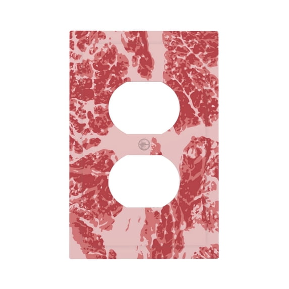 Kdxio Red Meat Decorator Light Switch or Receptacle Outlet Wall Plate Decorator Wall Plate Child Safe Outlet Cover-Style S