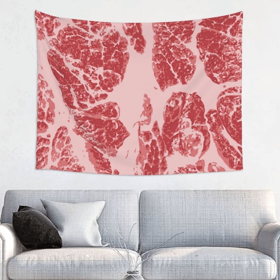 Kdxio Red Meat Wall Hanging Tapestries Banner For Bedroom College Dorm Home Living Room Party Decor 29X37 In