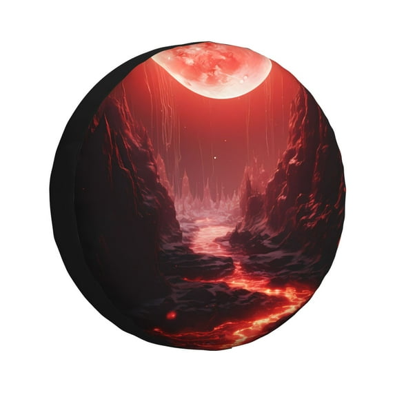 Kdxio Red Moon Lava for Tire Cover Wheel Protectors Tyre Covers Weatherproof Wheel Covers Universal Fit for Trailer Rv SUV Truck Camper Travel Trailers 17 inch