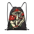thumbnail image 1 of Kdxio Red Mushrooms Print Drawstring Backpack Bag,Waterproof Draw String Back Sack, Gym Drawstring Bags Swim Bag For Unisex, 1 of 9
