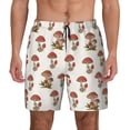 thumbnail image 1 of Kdxio Red Mushrooms Print Men'S Swim Trunks With Compression Liner 7 Inch Inseam Quick Dry Swim Shorts, 1 of 7