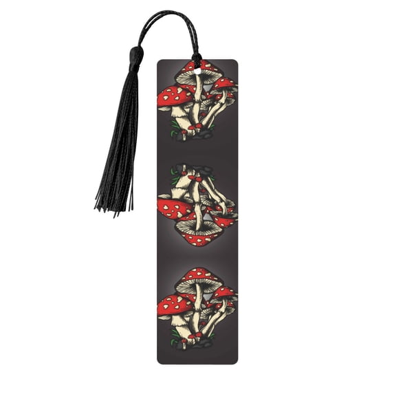 Kdxio Red Mushrooms Print Metal Tassel Bookmarks,Perfect Gift for Art Lovers and Bookworms Metal Bookmarks for Women